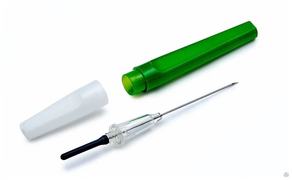 Игла двусторонняя 0,8x38мм 21G*1 1/2 для забора венозной крови зеленая (100 шт.)