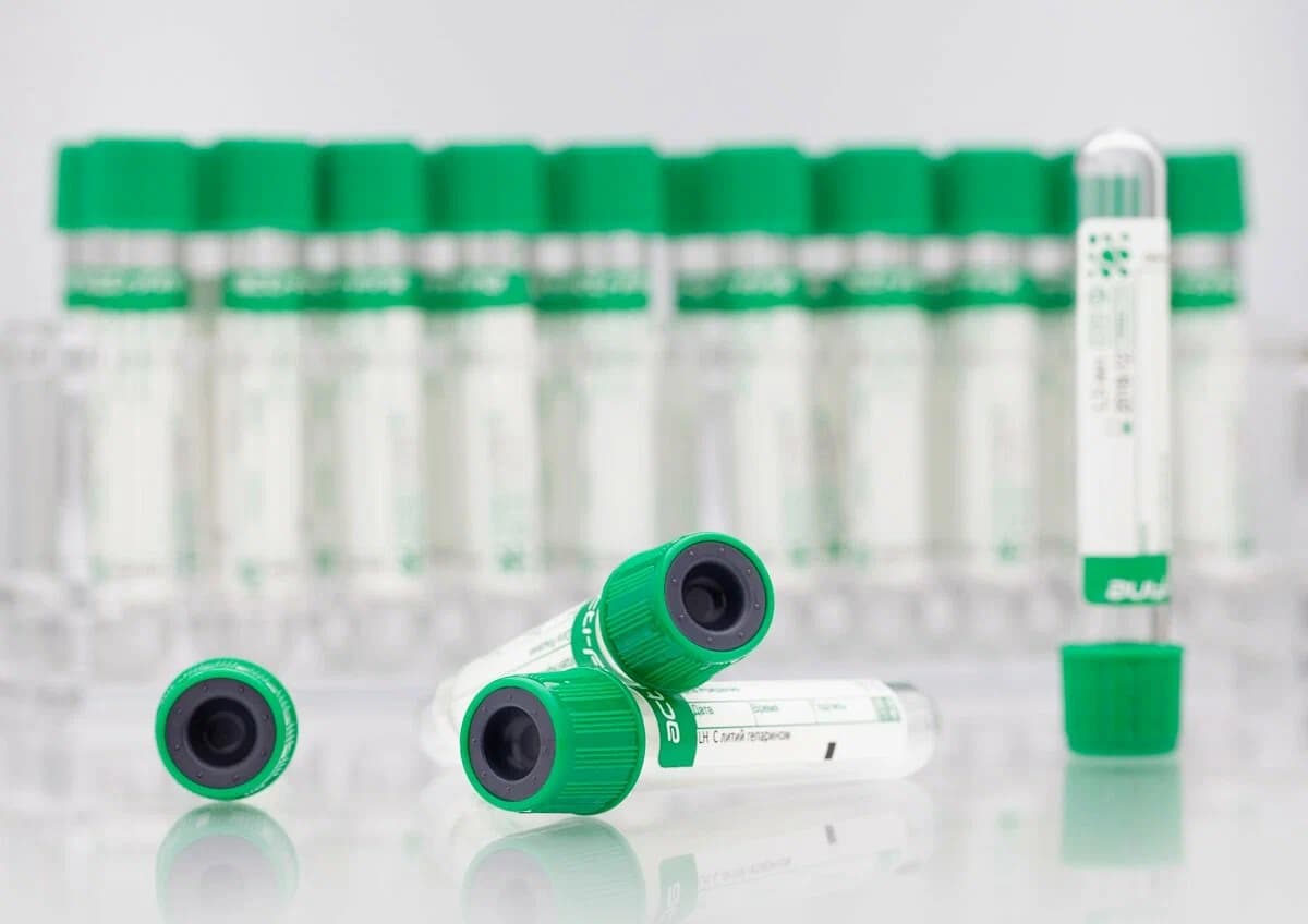 Пробирка вакуумная для взятия венозной крови с антикоагулянтом литий гепарин 13х75мм, 4мл, зеленая крышка (100 шт)